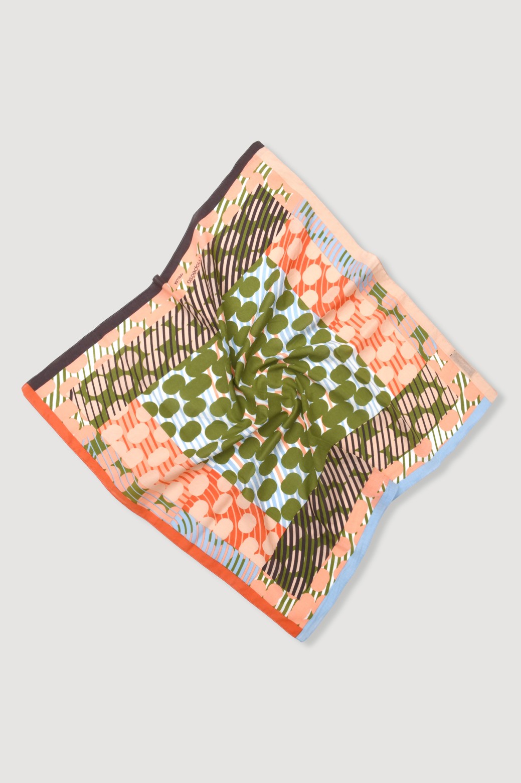Graphic cotton square - Pollen khaki/pink - Mapoésie
