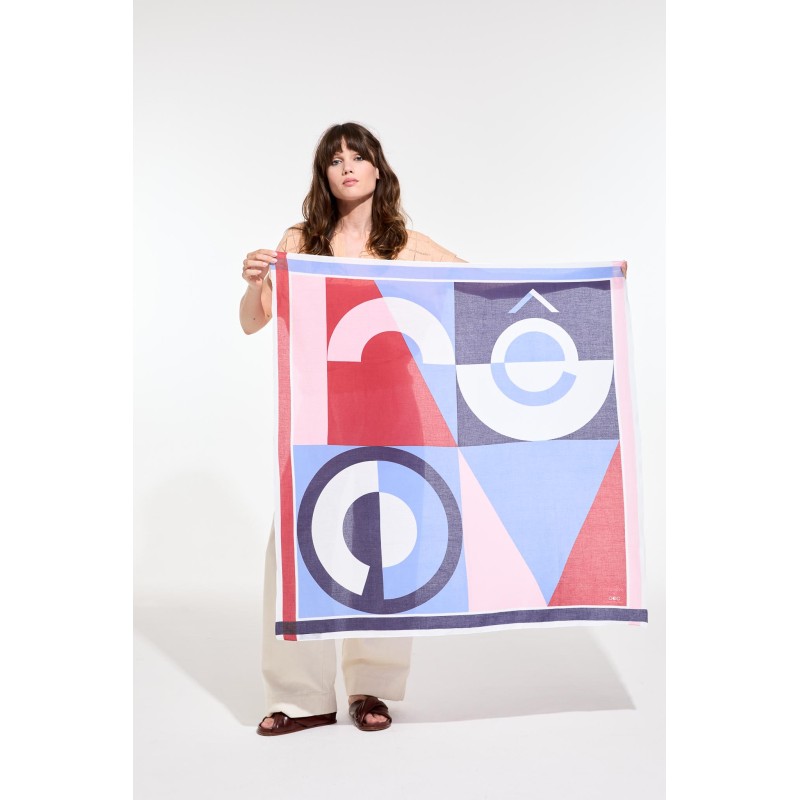 Carré en coton graphique Reve rouge/Mapoésie