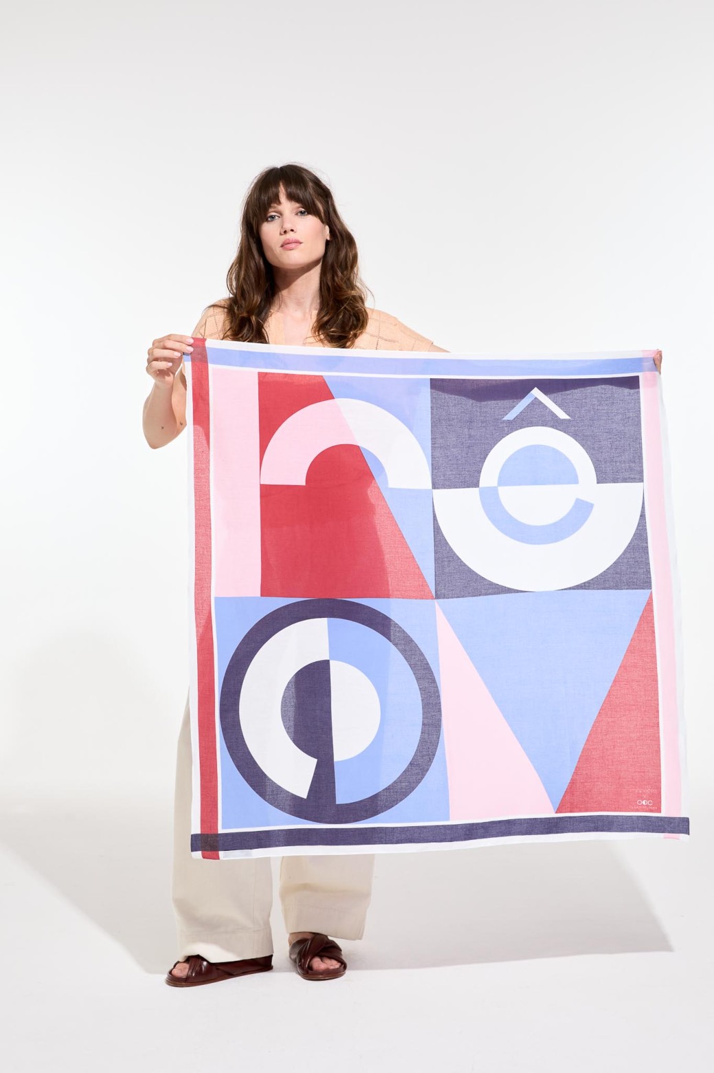 Carré en coton graphique Reve rouge/Mapoésie