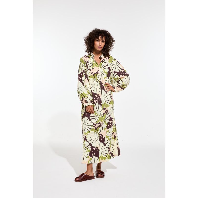 Robe Eulalie Pavot Kaki Rose