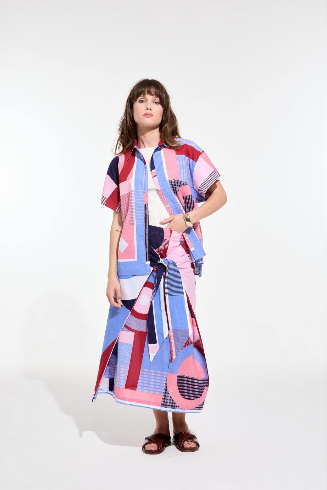 Chemise Andrew Ta Poesie Rouge Bleu