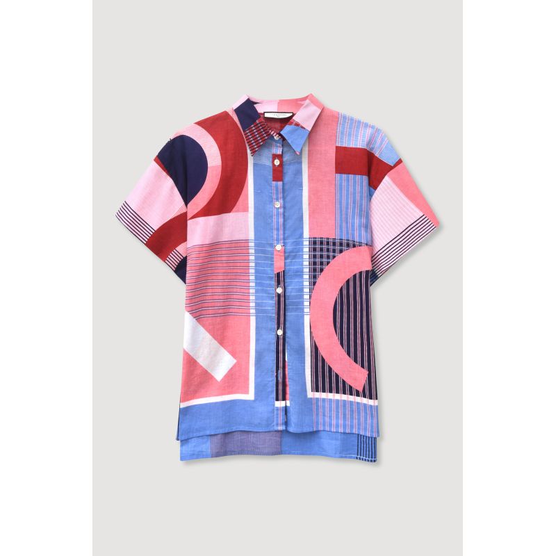Chemise Andrew Ta Poesie Rouge Bleu