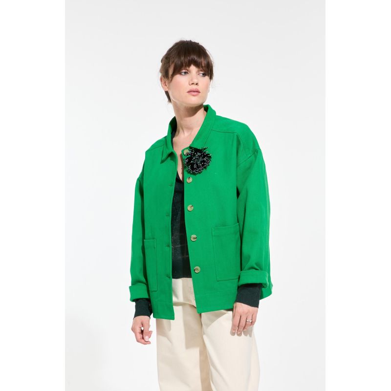 Broche Anemone Noir