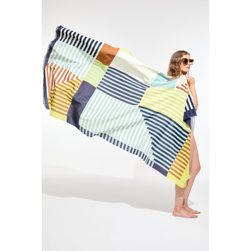 Yellow Riviera printed cotton fouta / Mapoésie