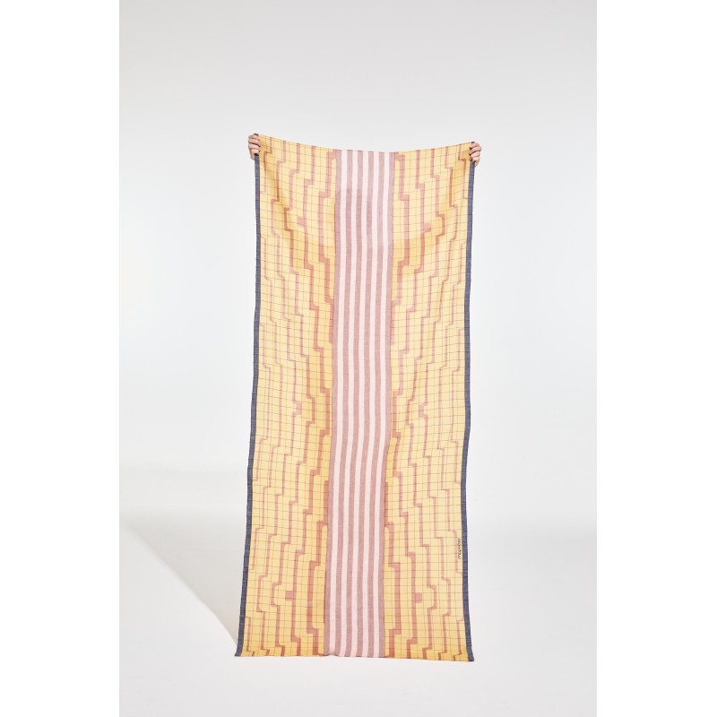 Foulard en coton graphique Celeste jaune/Mapoésie