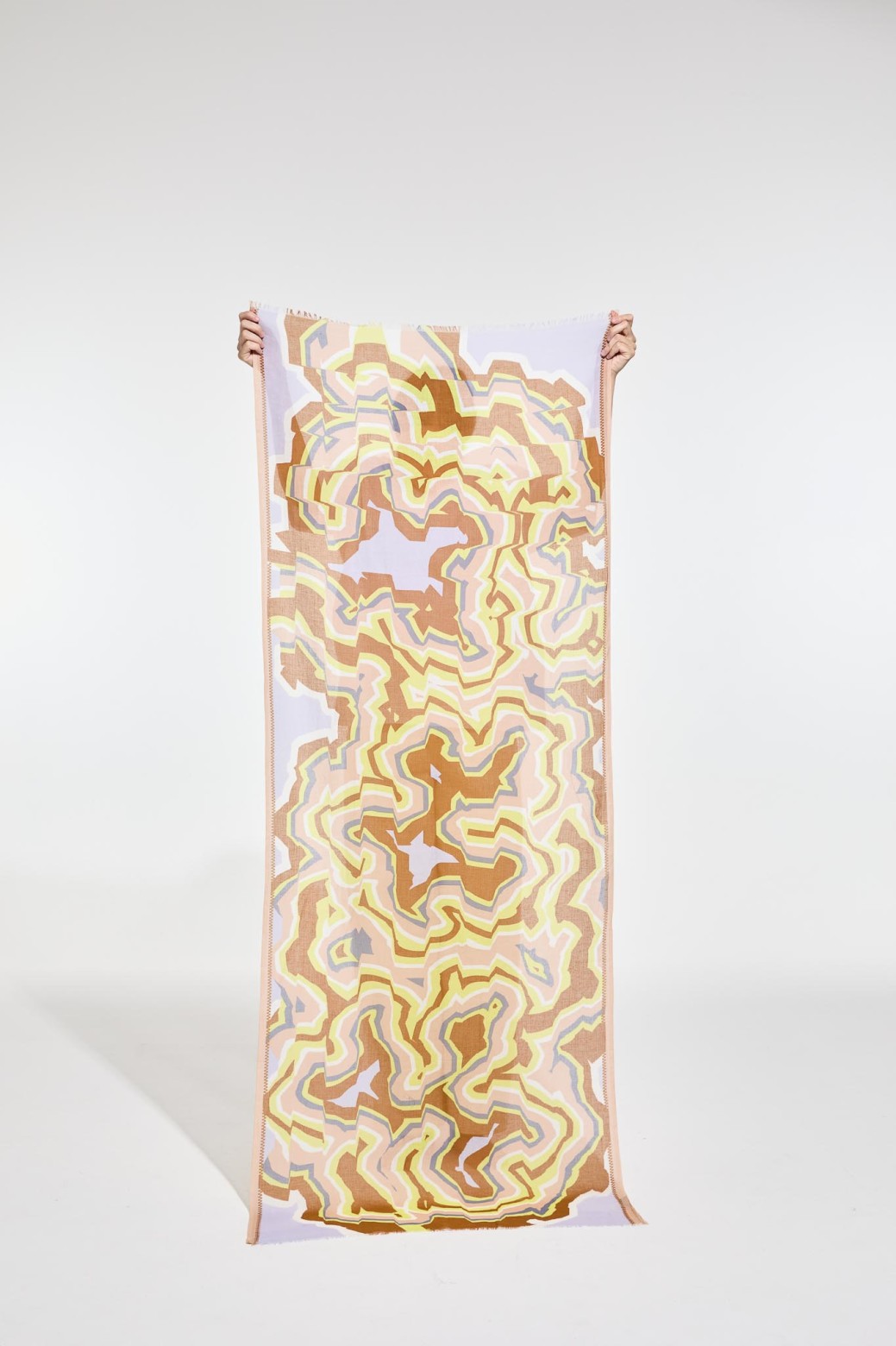 Foulard en coton Graphique Agate jaune/Mapoésie