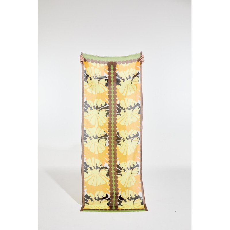 Foulard en coton Graphique à fleur jaune/Mapoésie