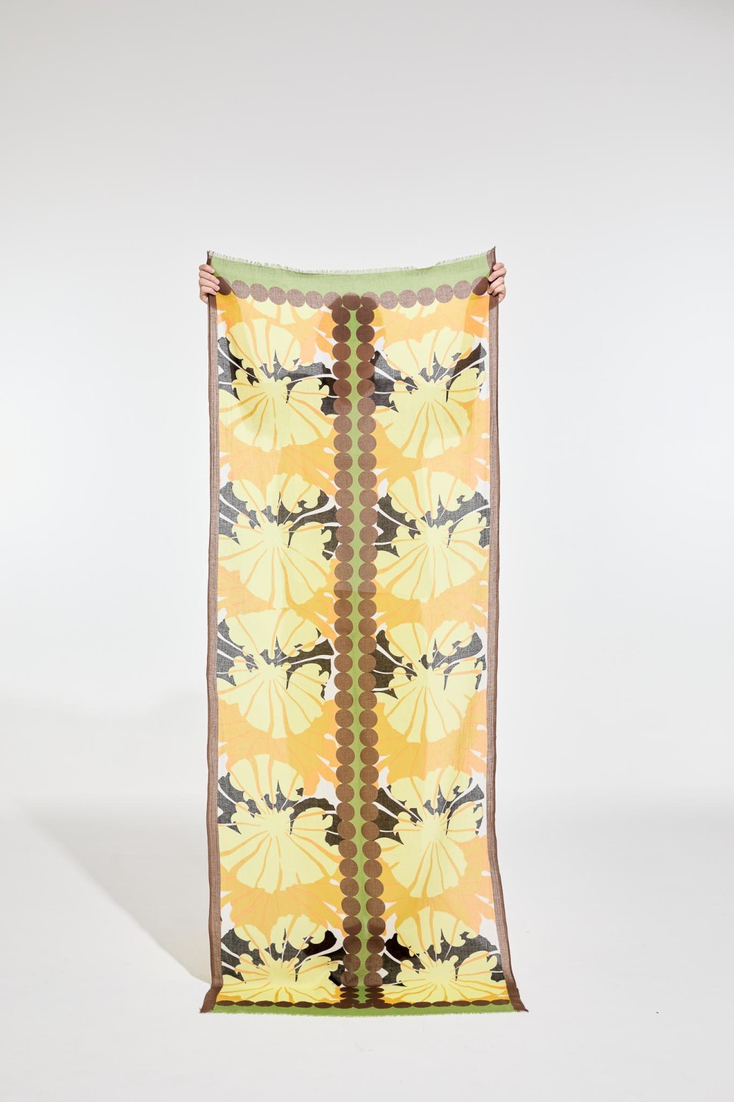 Foulard en coton Graphique à fleur jaune/Mapoésie