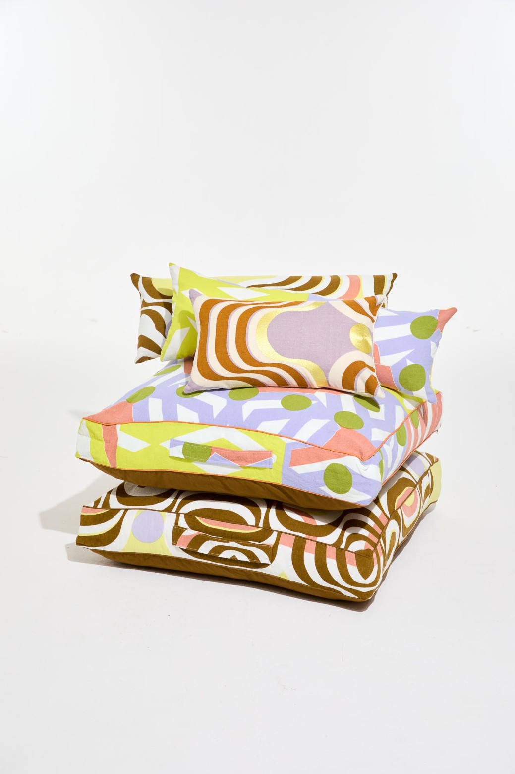 Coussin en coton rectangle Bloom jaune/Mapoésie