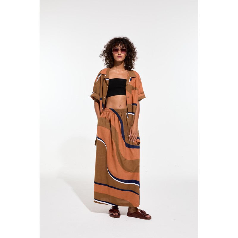 Jupe ample avec poches-terracotta/Mapoésie