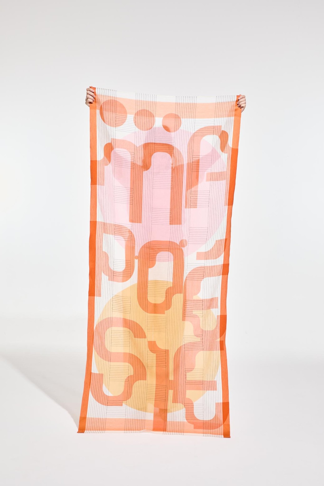 Foulard en coton graphique Lyrique orange/Mapoésie