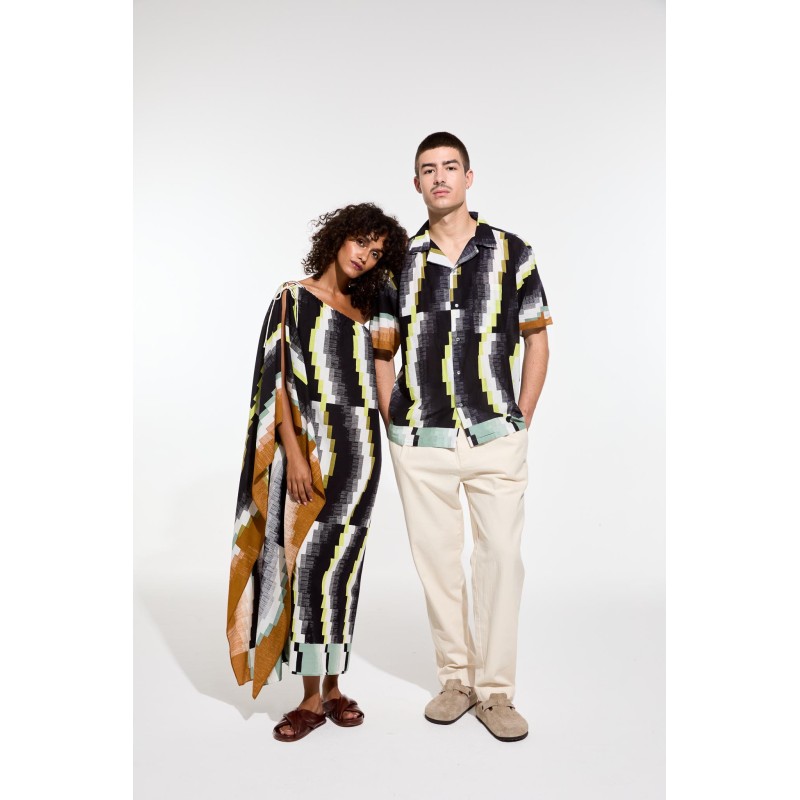 Chemise unisex manches courtes-noir/Mapoésie