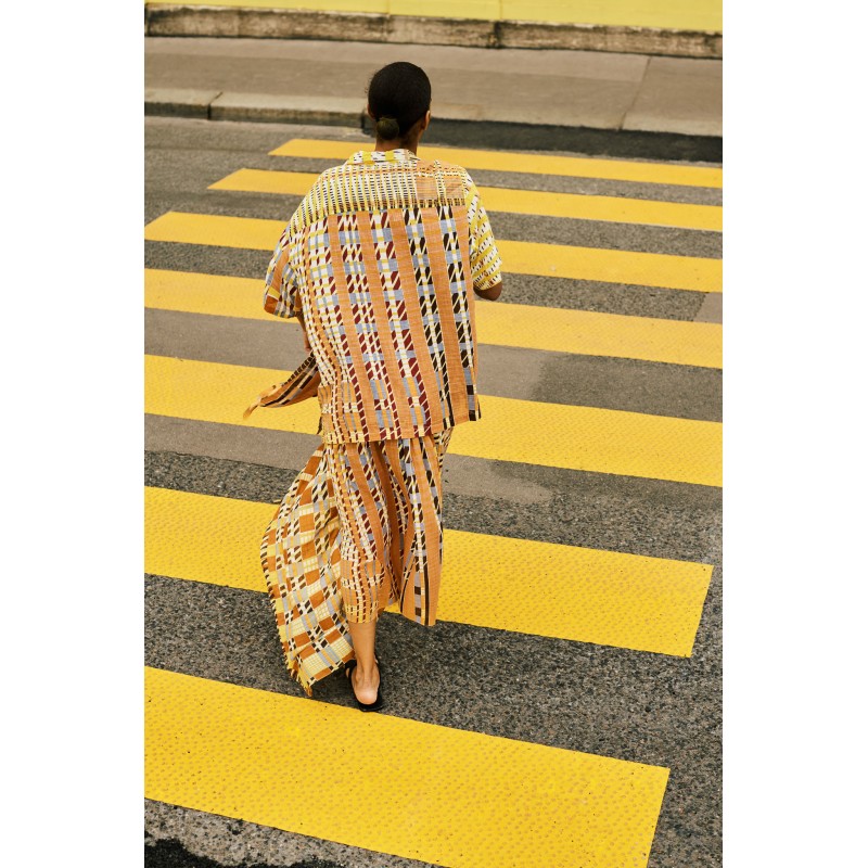 Chemise homme manches courtes-jaune/Mapoésie