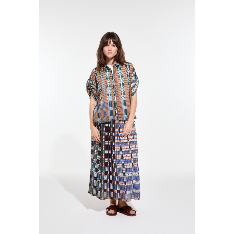 Chemise manches courtes-bleu/Mapoésie