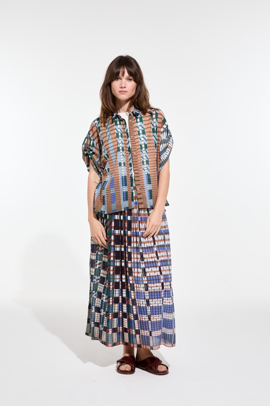 Chemise manches courtes-bleu/Mapoésie