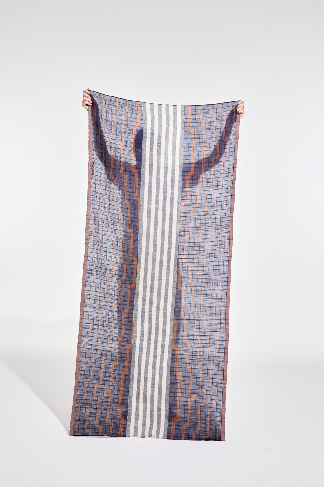 Foulard en coton graphique Celeste bleu marine/Mapoésie
