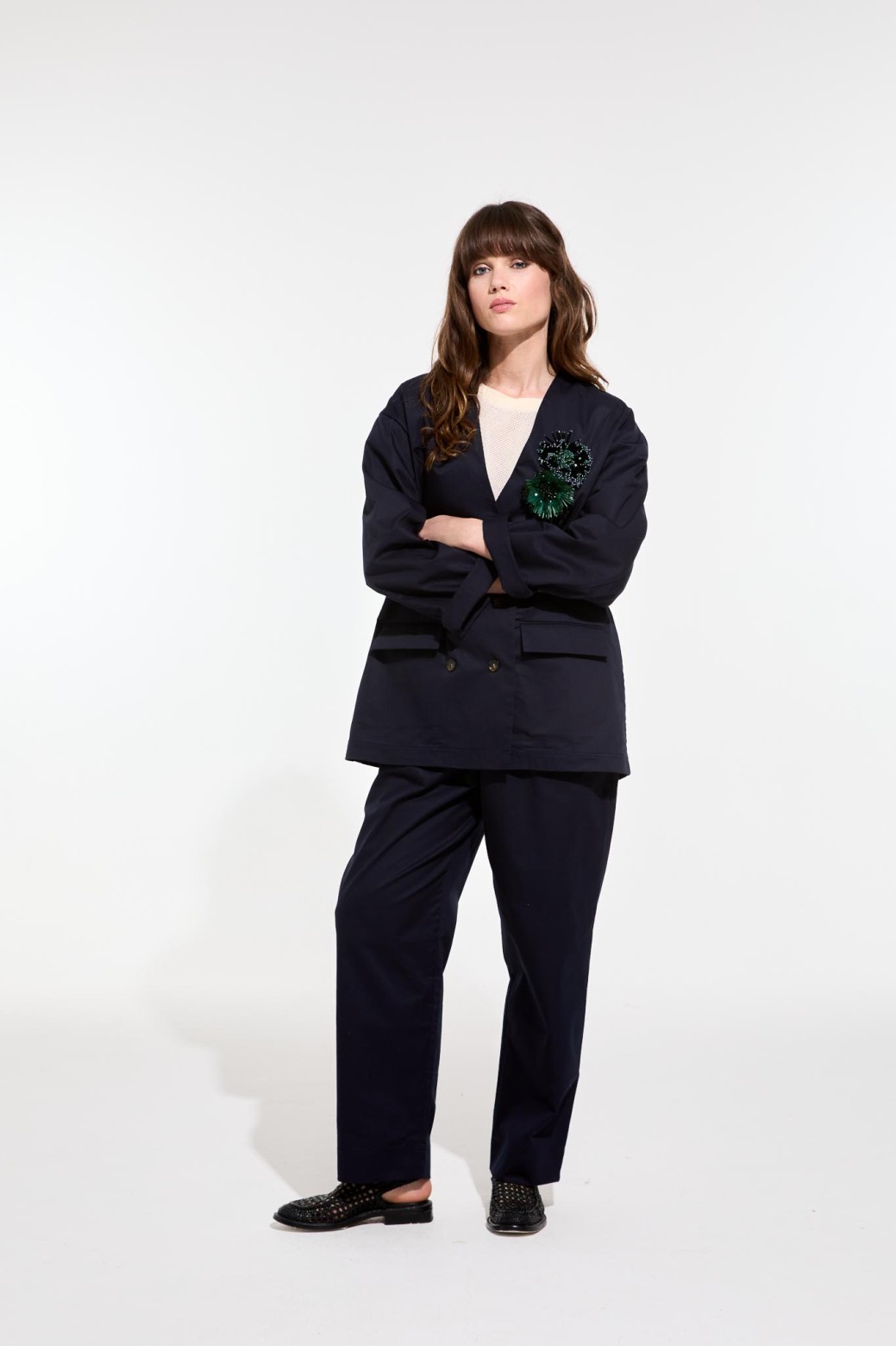 Pantalon coupe droite-marine/ Mapoésie