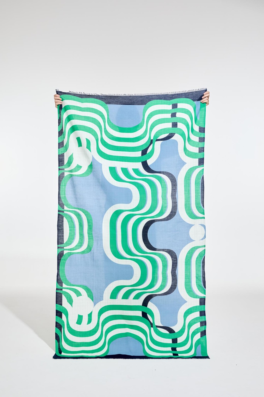 Foulard en coton Graphique Nebuleuse bleu/Mapoésie