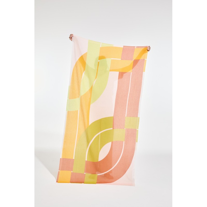 Foulard en coton Graphique Liane jaune/Mapoésie