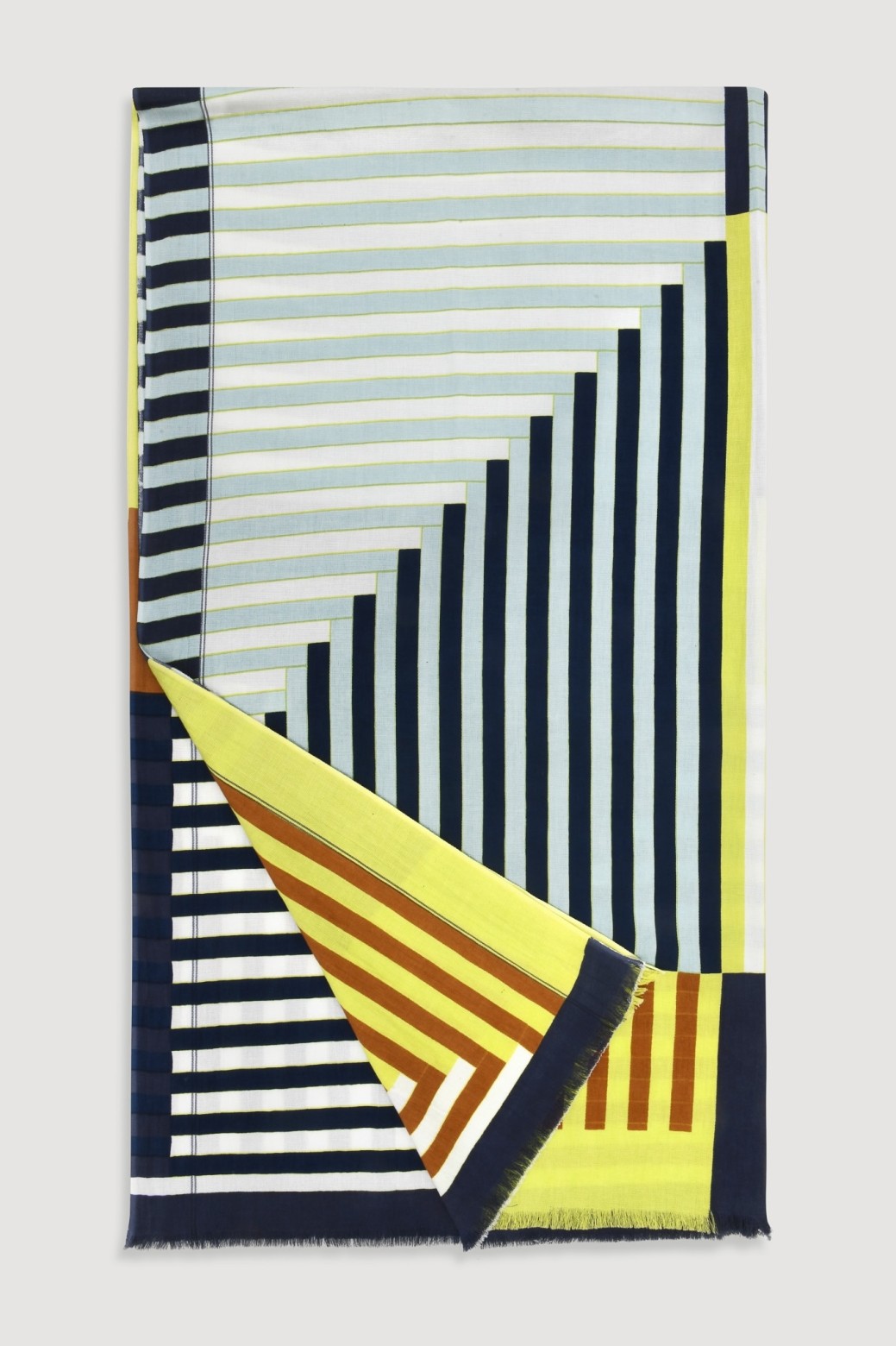 Fouta en coton graphique Riviera jaune/Mapoésie