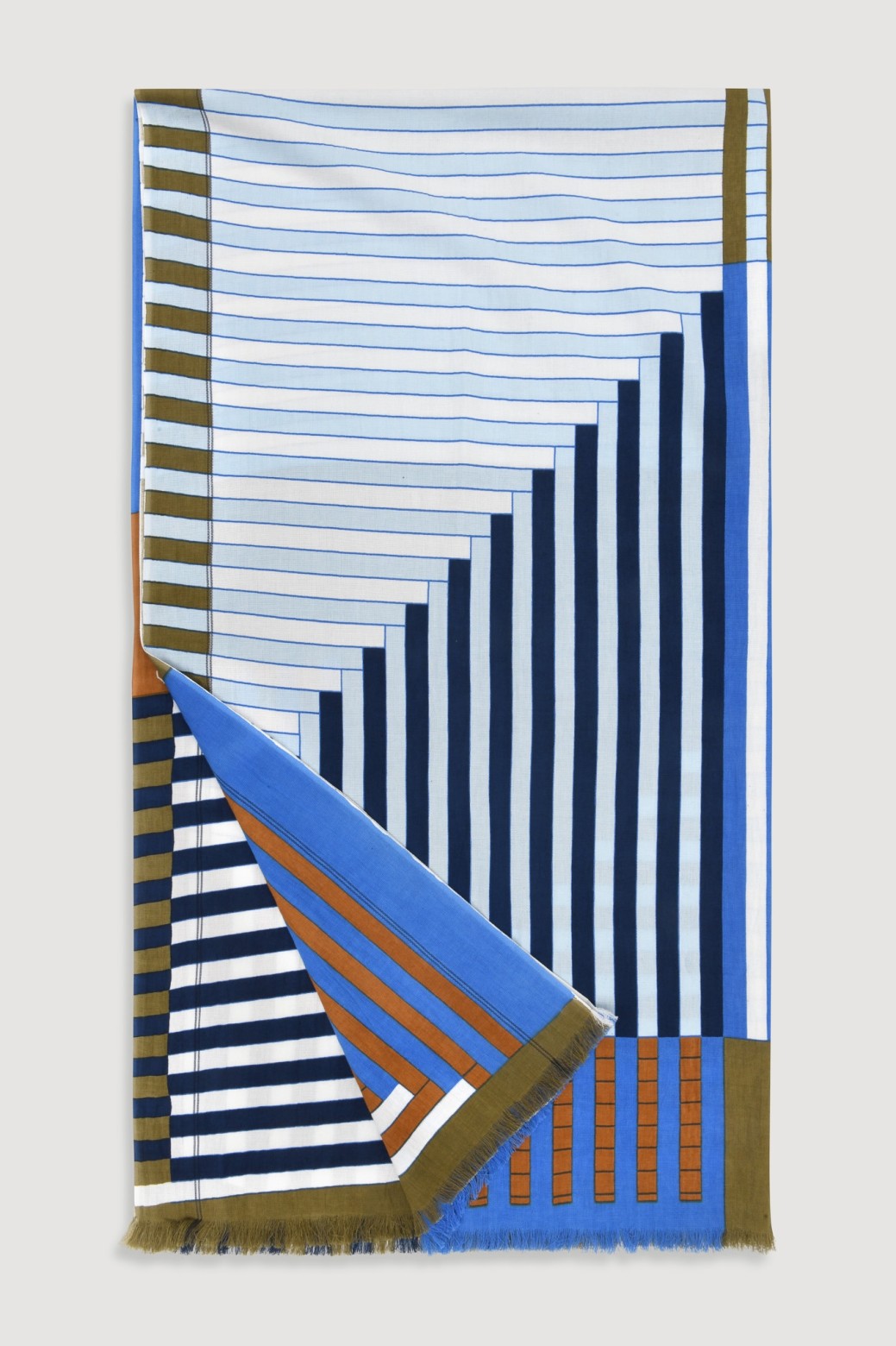 Fouta en coton graphique Riviera bleu/Mapoésie