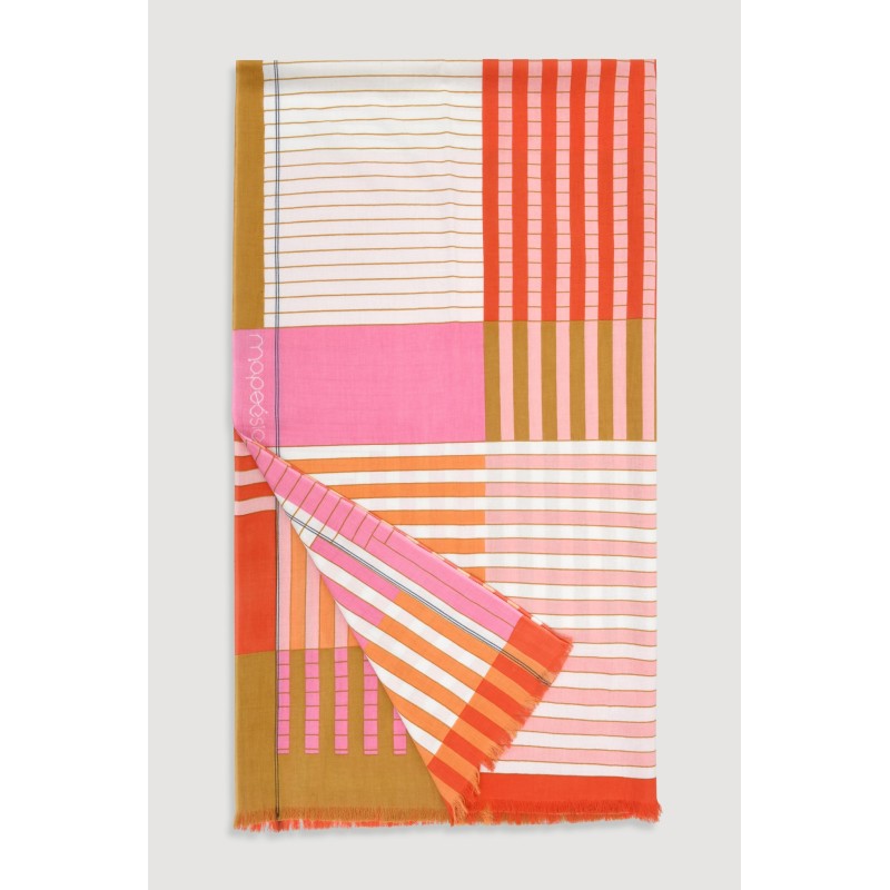 Pink Riviera printed cotton fouta / Mapoésie