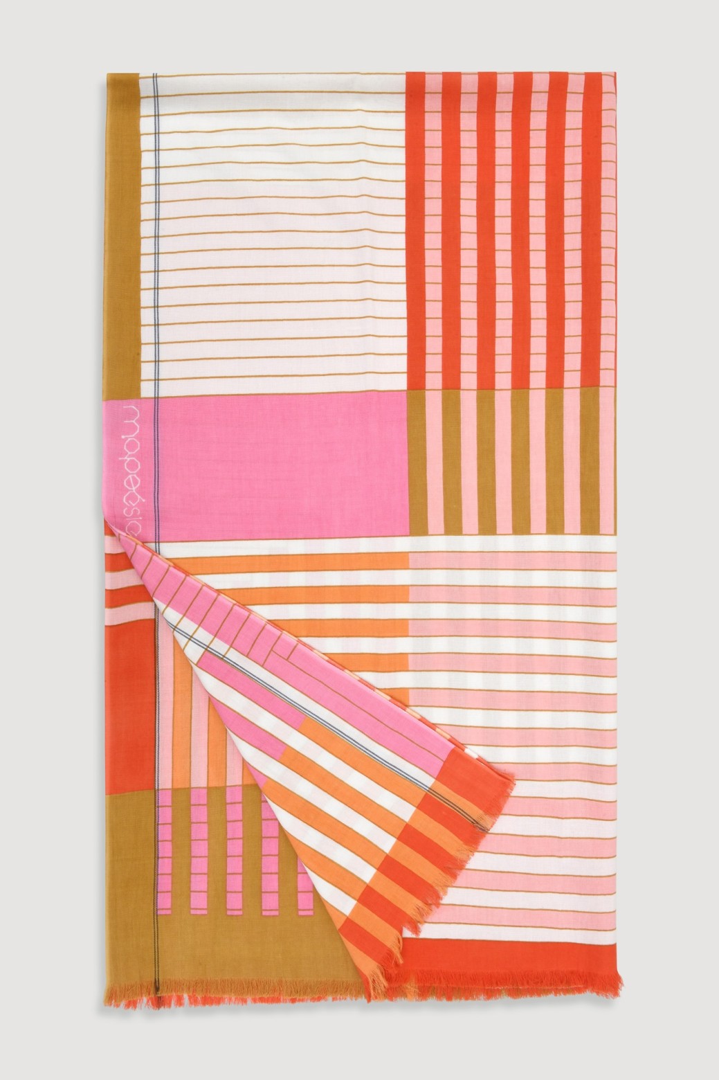 Pink Riviera printed cotton fouta / Mapoésie