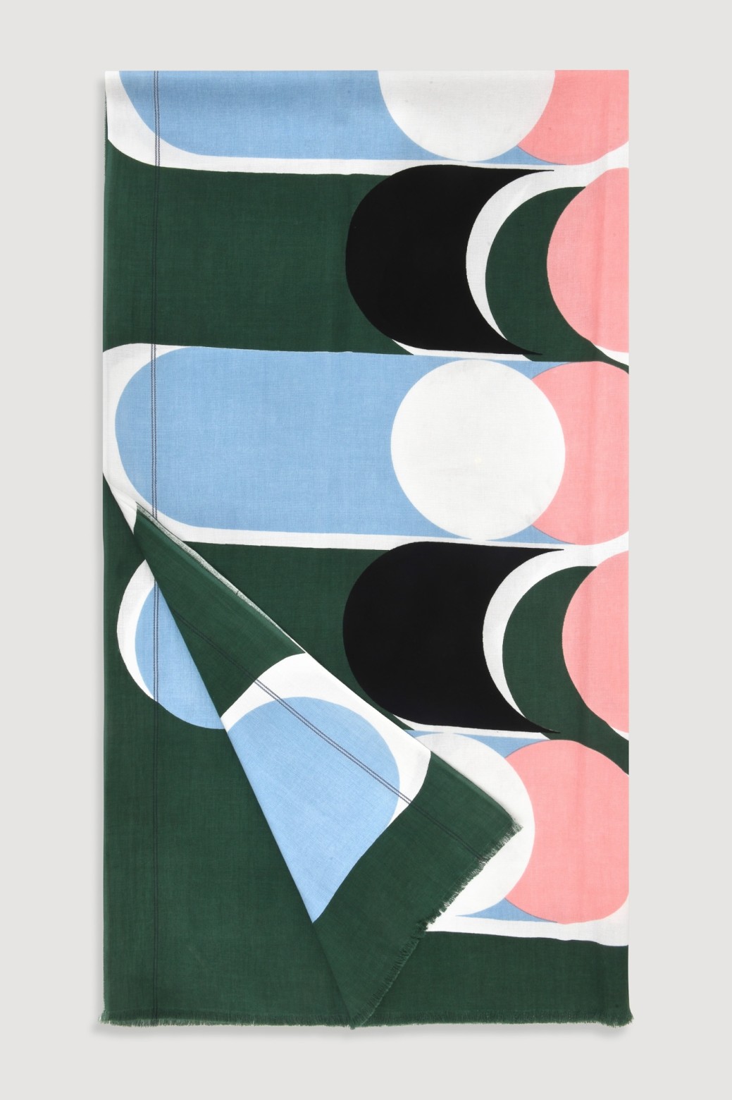 Green Corolle graphic cotton fouta/Mapoésie