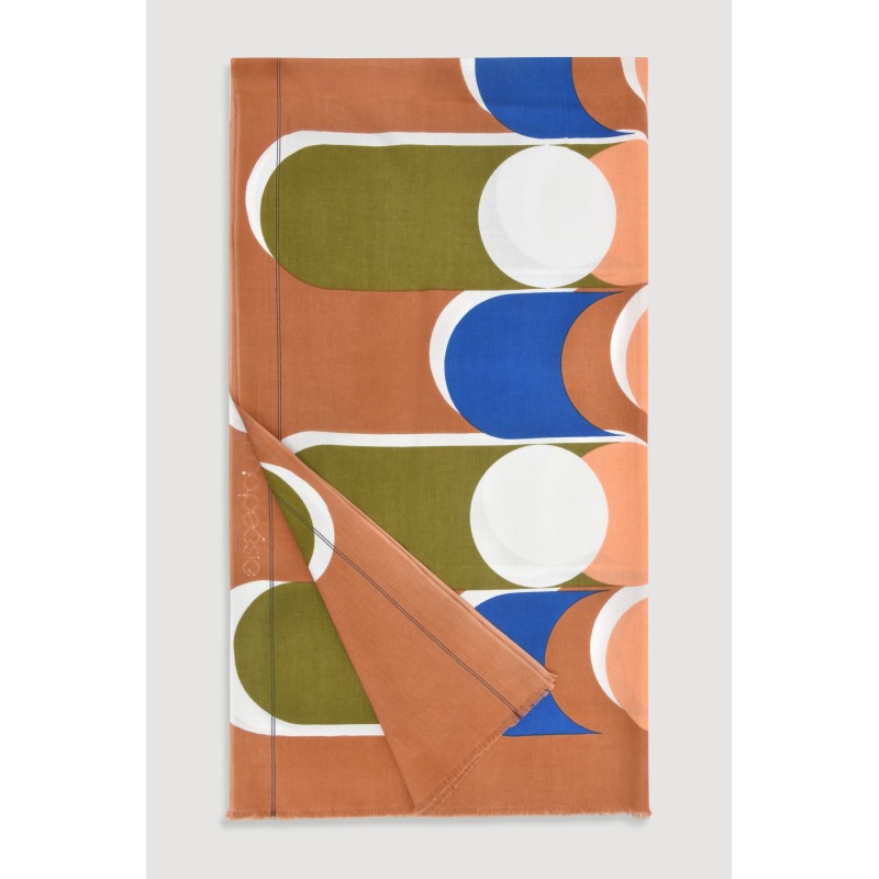 Fouta en coton graphique Corolle caramel/Mapoésie