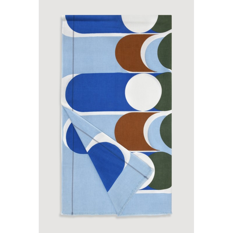 Blue Corolle graphic cotton fouta/Mapoésie