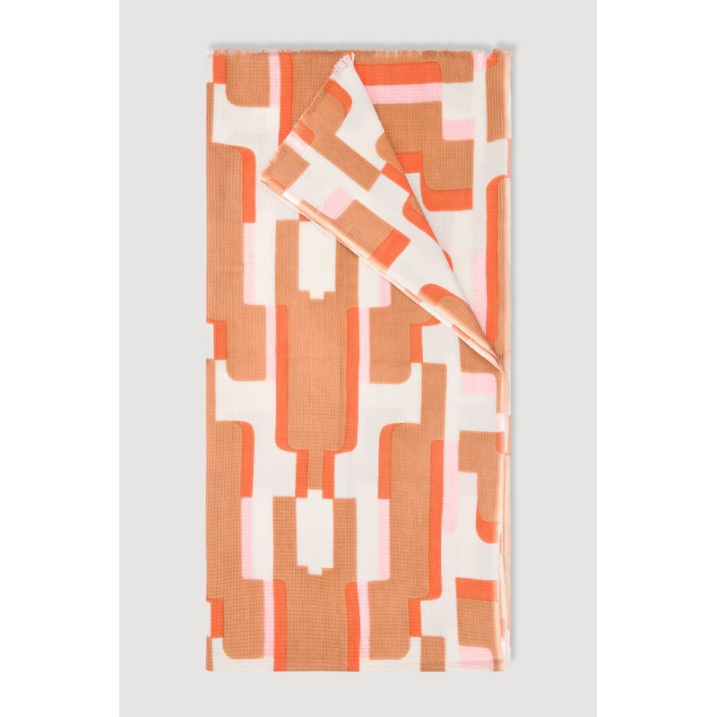 Fouta en coton graphique Arum rose/ Mapoésie
