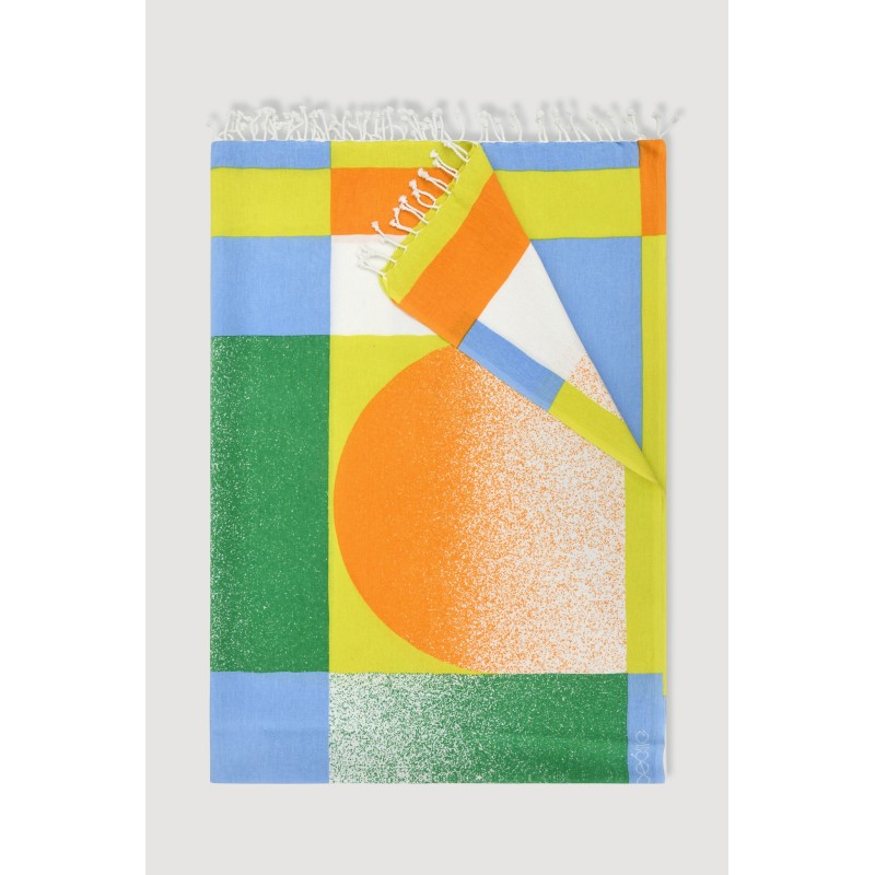Fouta en coton graphique Sunrise jaune/ Mapoésie
