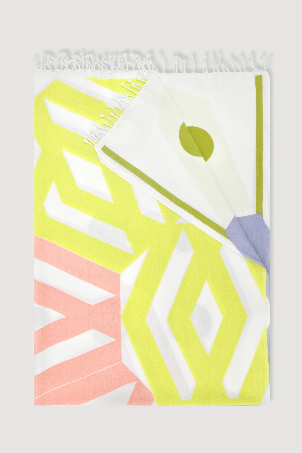 Fouta en coton graphique Bloom jaune/ Mapoésie