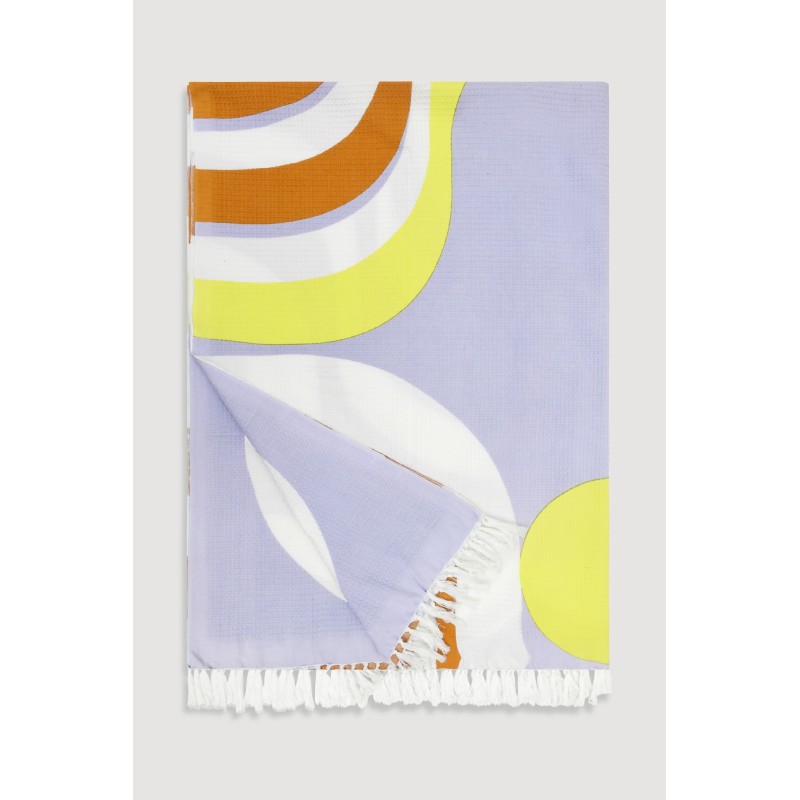 Plaid en coton graphique Nebuleuse jaune/Mapoésie