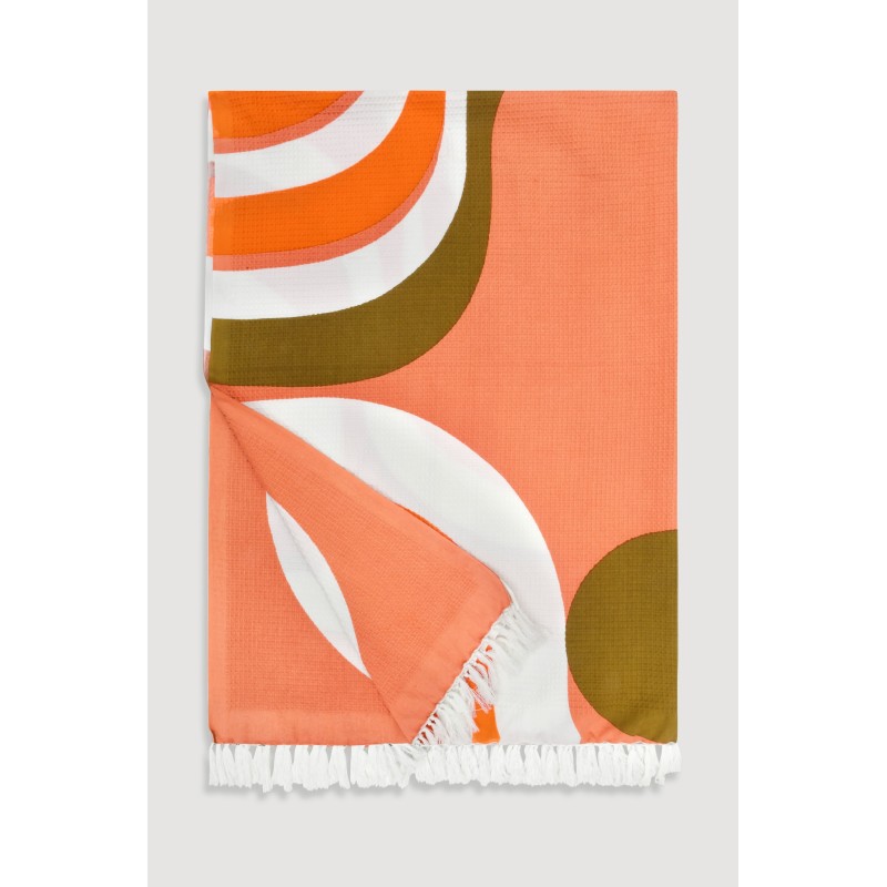 Plaid en coton graphique Nebuleuse orange/Mapoésie