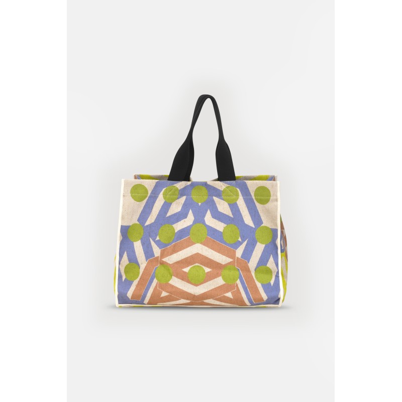 Grand sac en jute à motif/Mapoésie