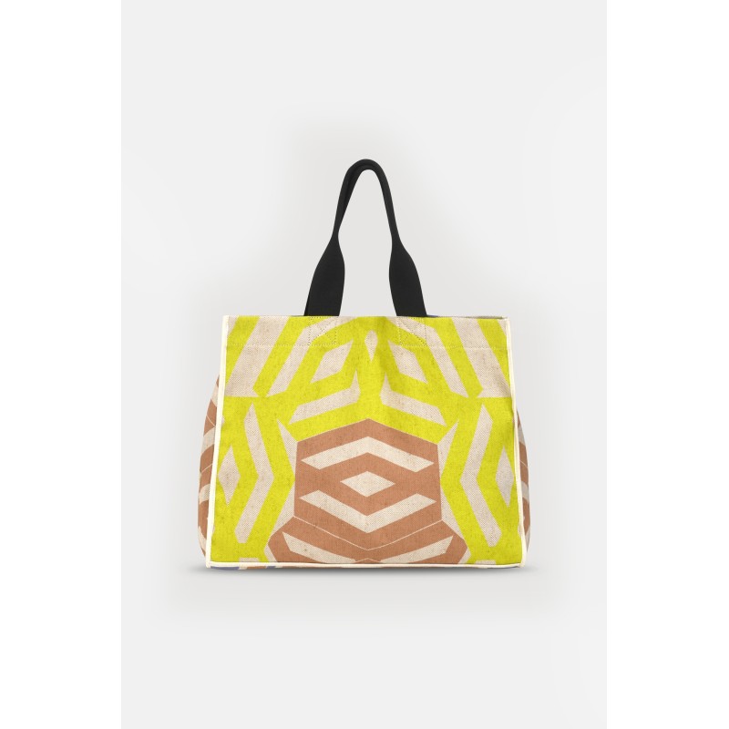 Grand sac en jute à motif/Mapoésie