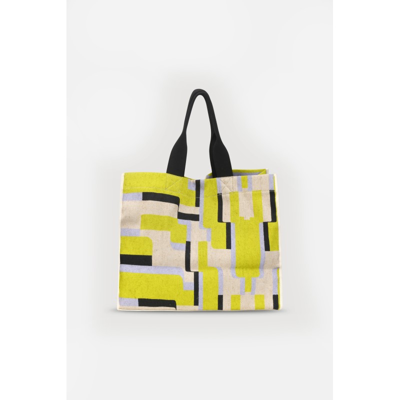 Grand sac en jute-jaune/Mapoésie