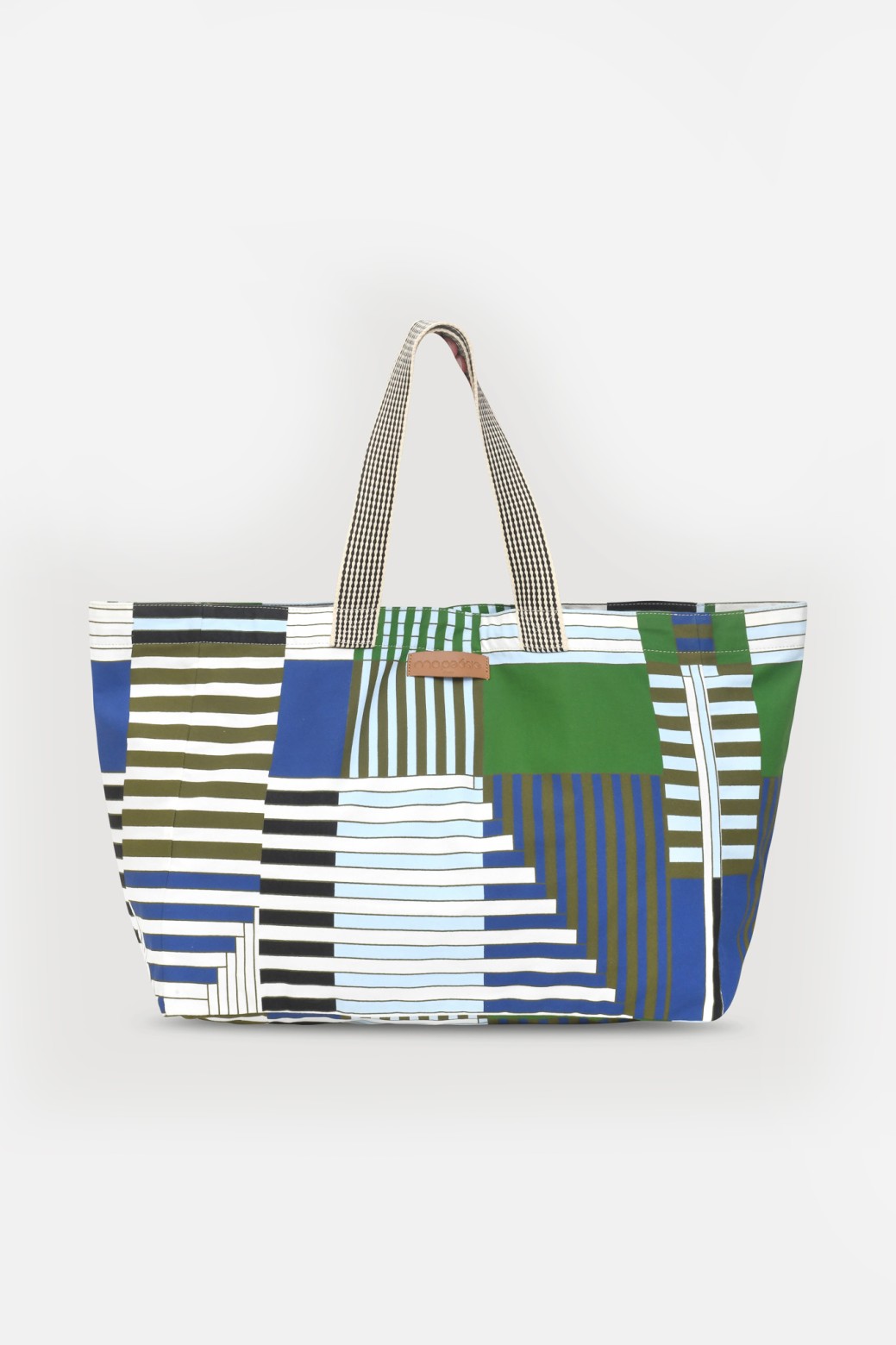 Sac de plage à rayures-vert/Mapoésie