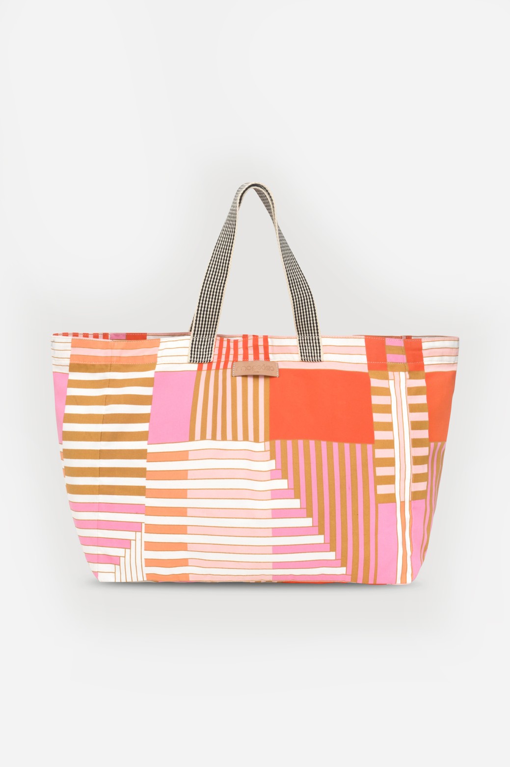 Sac de plage à rayures-rose/Mapoésie