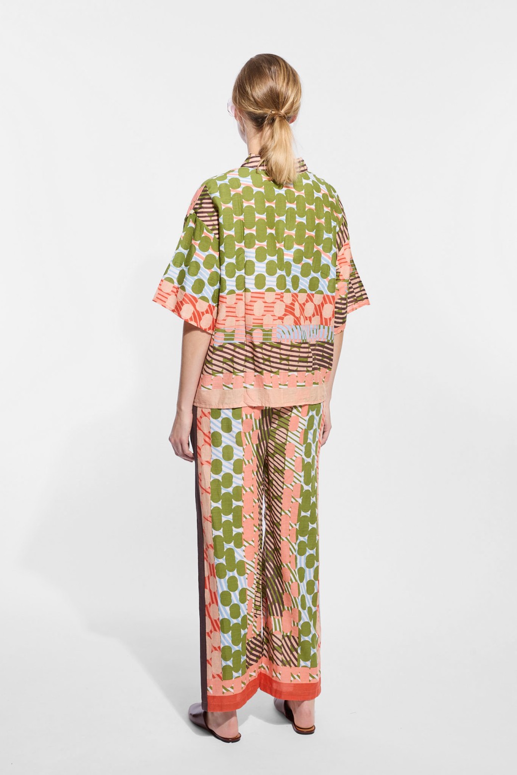 Chemise manches courtes en coton-kaki/ Mapoésie