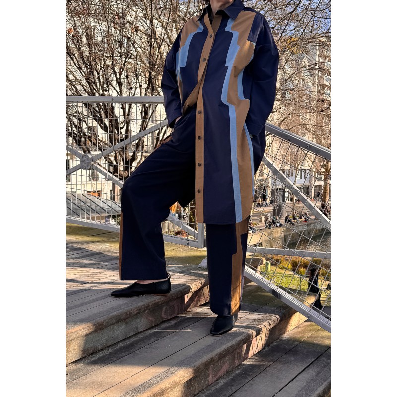 Robe manches longues en coton - marine / Mapoésie