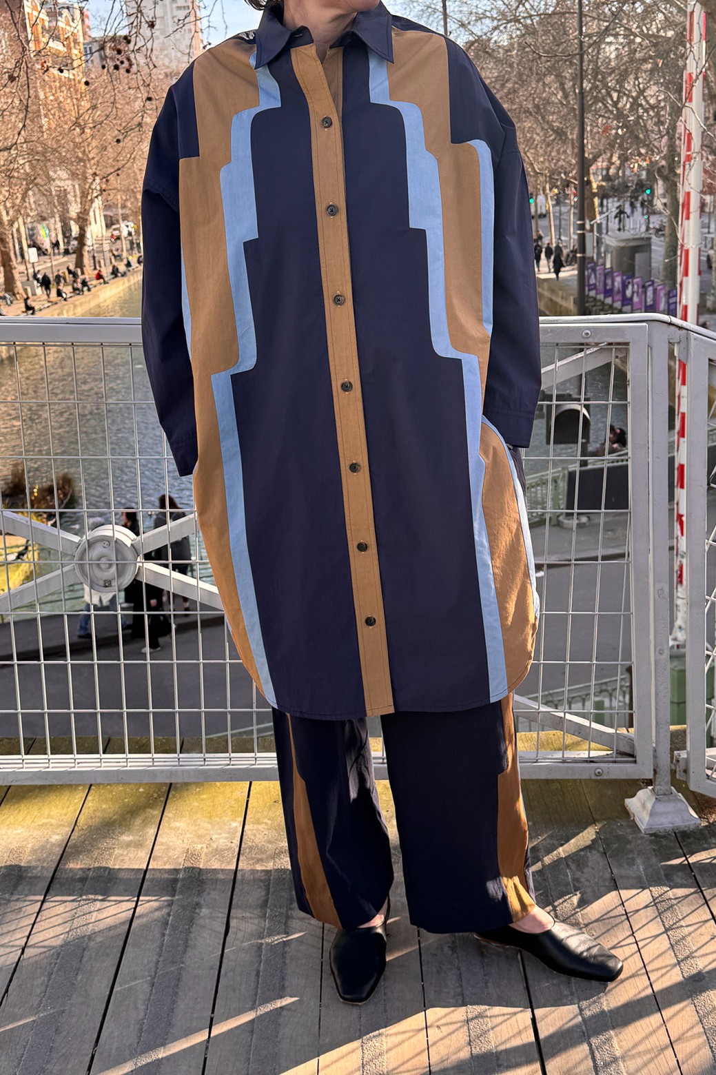 Robe manches longues en coton - marine / Mapoésie