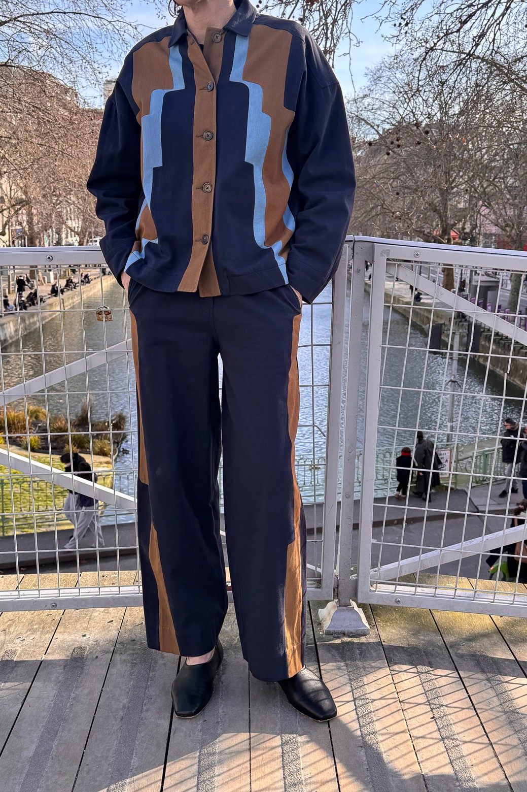 Veste en coton - coupe droite - marine/ Mapoésie