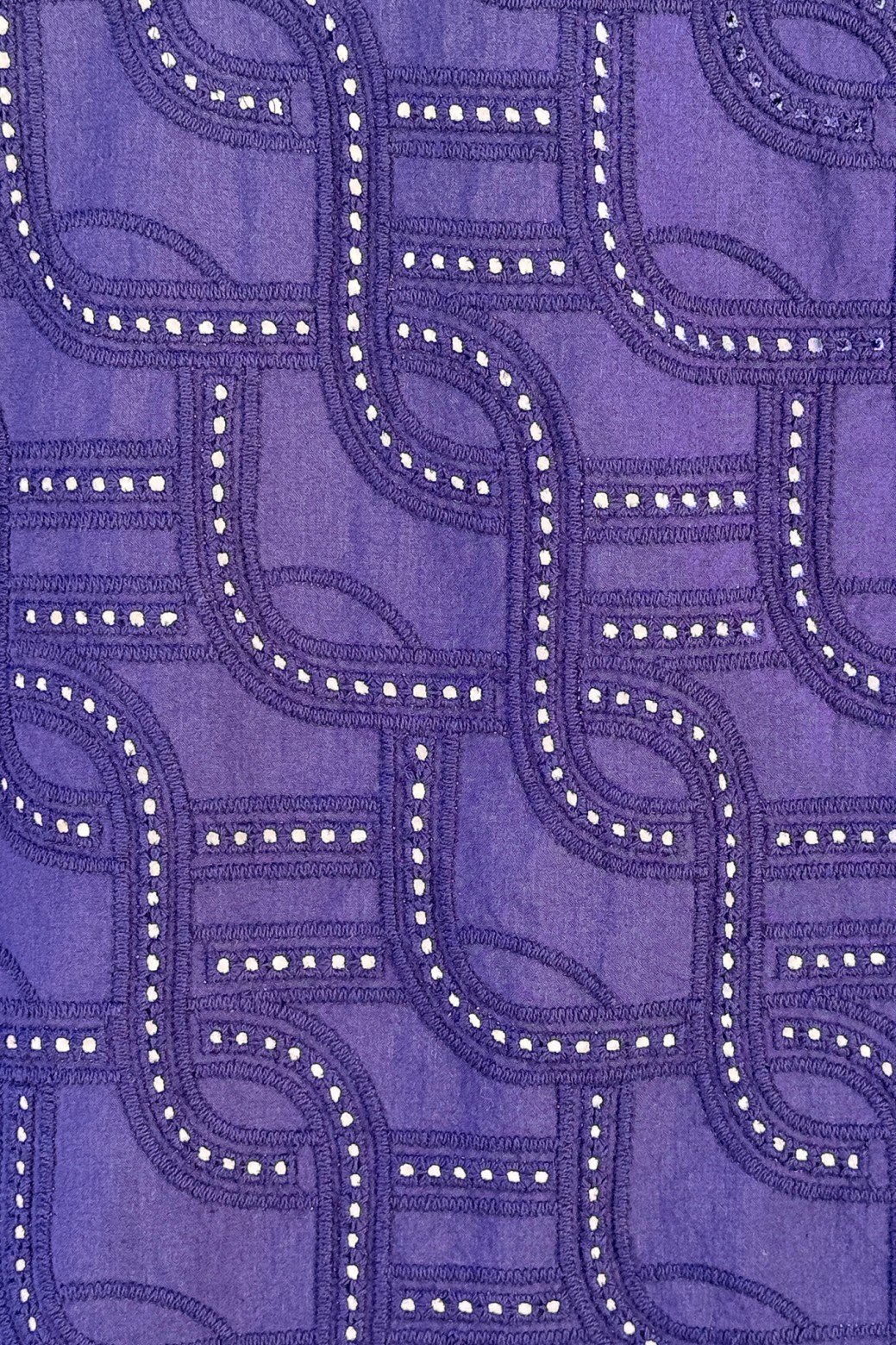 Robe en coton brodé - mi-longue - marine / Mapoésie