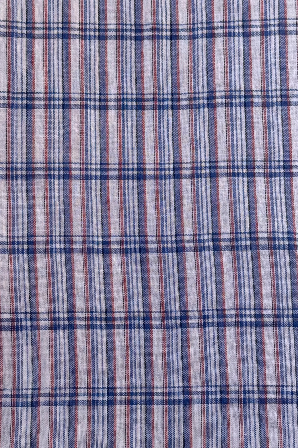 Chemise en coton tissé à la main-bleu/ Mapoésie