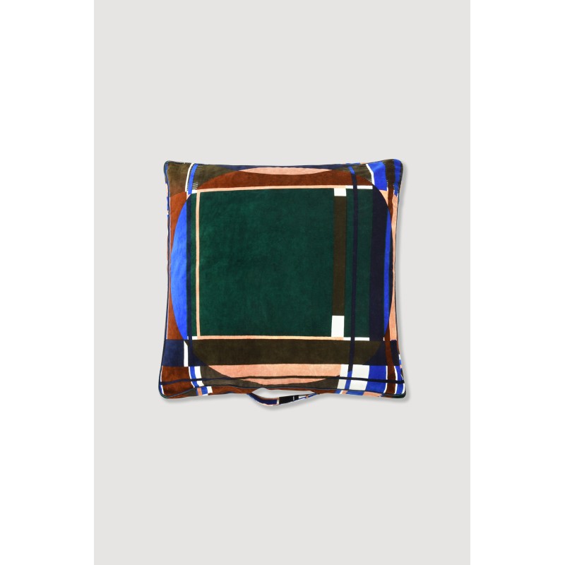 Théorie Green Brown Floor Cushion Case 80/80/12cm
