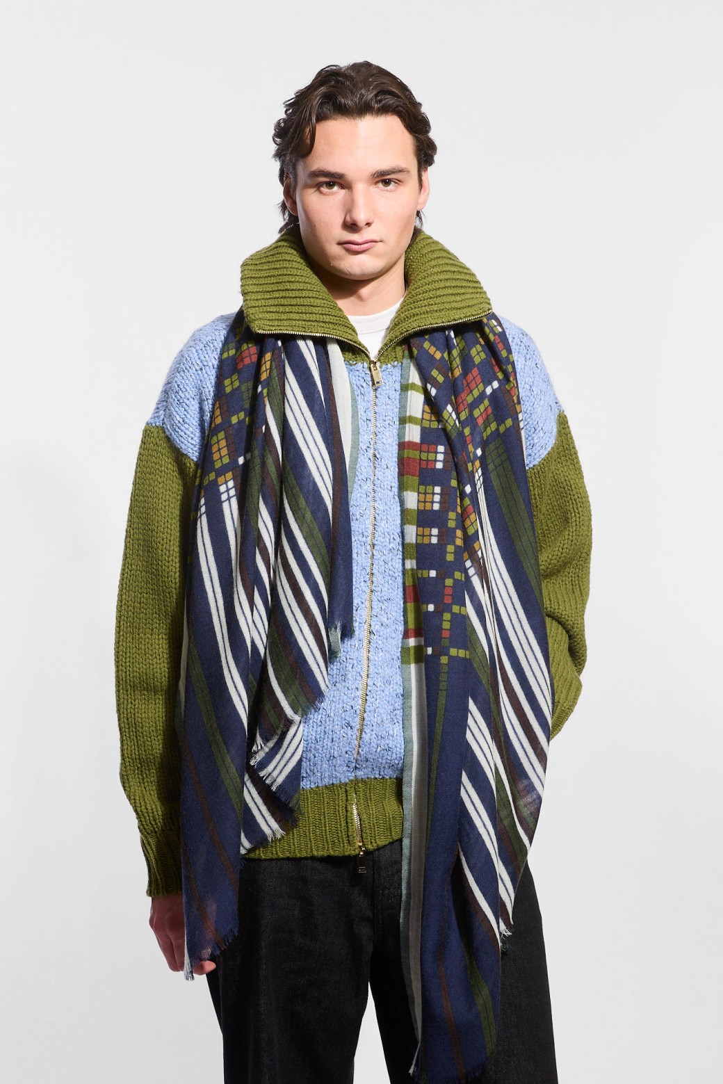 Sequence Blue Grey Scarf
