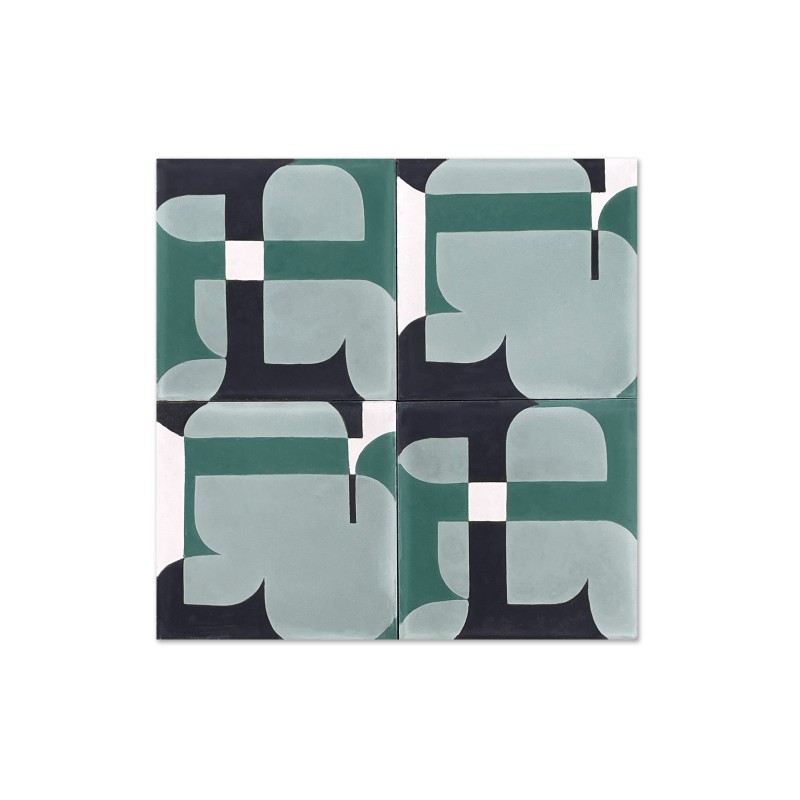 Carreau de ciment Calice Dark Celadon