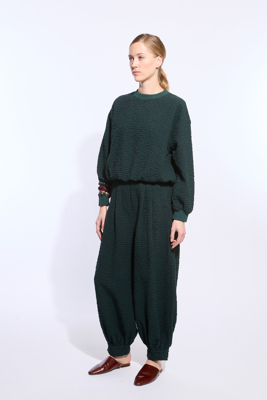 Veloute Dark Green Penny Pants